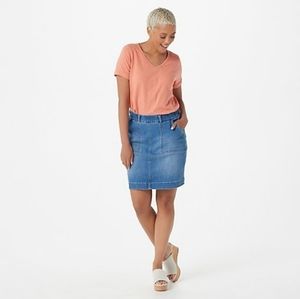Denim and Company pull on Skort med wash
